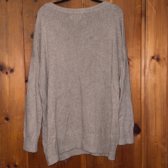 Old Navy NWOT Women’s XL woven tunic length taupe lose super soft cotton sweater - Picture 4 of 5